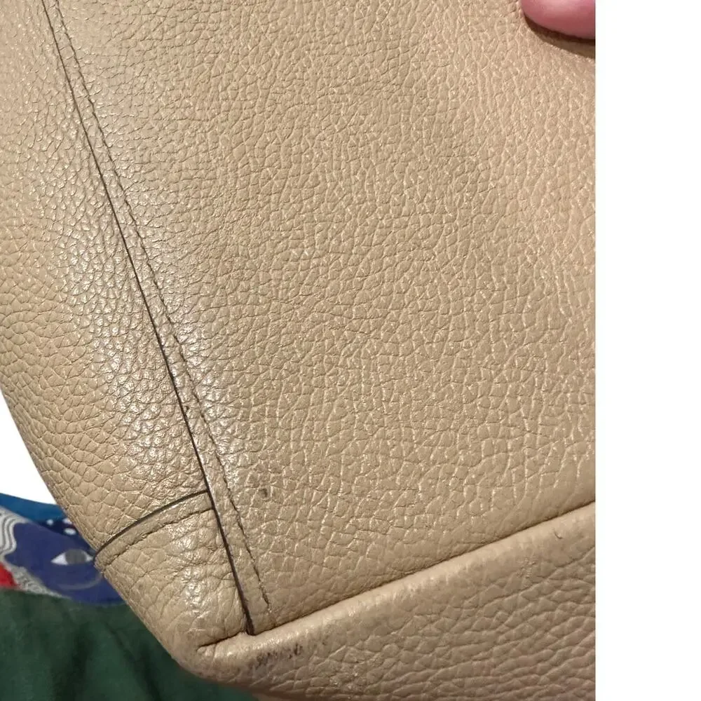 Coach Edie Pebbled Leather Shoulder Bag Tea Rose Stone